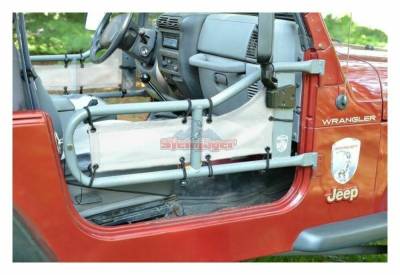 Steinjager - Steinjager Mesh Tube Door Covers Front-White for Wrangler TJ J0041626