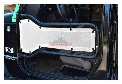 Steinjager - Steinjager Mesh Tube Door Covers Front-White for Wrangler JK J0041367