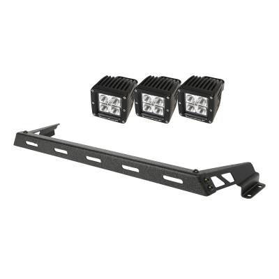 Rugged Ridge - Rugged Ridge Hood Light Bar Mount w/3.0" Square LEDs 11232.11