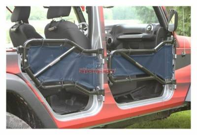Steinjager - Steinjager Mesh Tube Door Covers Front/Rear-Navy for Wrangler JK J0041386