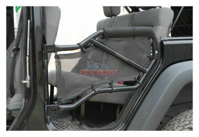 Steinjager - Steinjager Mesh Tube Door Covers Rear Black for Wrangler JK J0041085