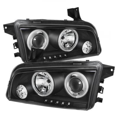 Spyder Auto - Spyder Auto 5009715 Clear Halo Projector Headlights for 06-10 Dodge Charger