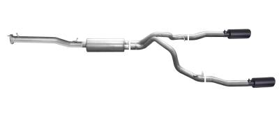 Gibson Performance Exhaust - Gibson Performance Split Rear Cat-Back Exhaust System Stainless 65661B