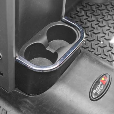 Rugged Ridge - Rugged Ridge 11156.18 Rear Cup Holder Accent Chrome for Jeep Wrangler