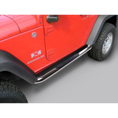 Rugged Ridge - Rugged Ridge 11593.05 3" Round Tube Side Step Stainless for Wrangler 2dr