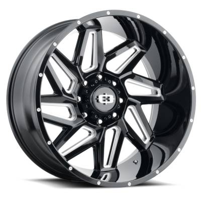 Vision Wheel - Vision Wheels 361 Spyder 22x14 8x6.5 -76mm Black/Machined 361-22481GBMS-76