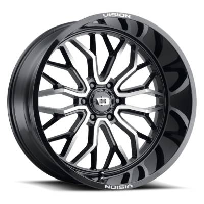 Vision Wheel - Vision Wheels 402 Riot 24x12 6x5.5 -51mm Machined/Black 402-24283GBMF-51