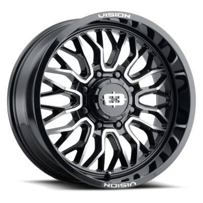 Vision Wheel - Vision Wheels 402 Riot 20x10 8x6.5 -25mm Machined/Black 402-20081GBMF-25