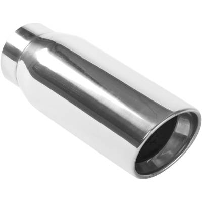 MagnaFlow Exhaust Products - MagnaFlow 35232 Single Polished Exhaust Tip 3.5" Inlet/4.5" Outlet Round