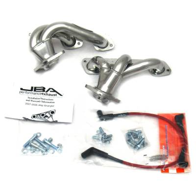 JBA Racing Headers - JBA Headers 1.5" Shorty Stainless Headers-Ceramic for Jeep 3.8L 1528SJS