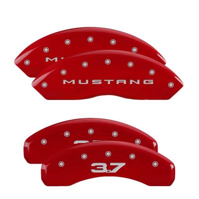 MGP Caliper Covers - MGP Caliper Covers 10202SM32RD Front/Rear Red for 15-23 Ford Mustang
