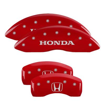 MGP Caliper Covers - MGP Caliper Covers 20139SHOHRD 4PC Front/Rear Red for Honda Ridgeline