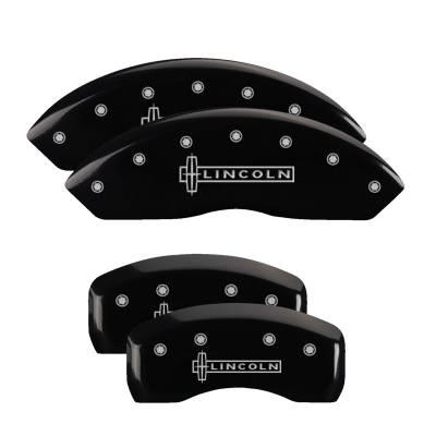 MGP Caliper Covers - MGP Caliper Covers 36006SLCNBK Front/Rear Gloss Black for 07-10 Lincoln MKX