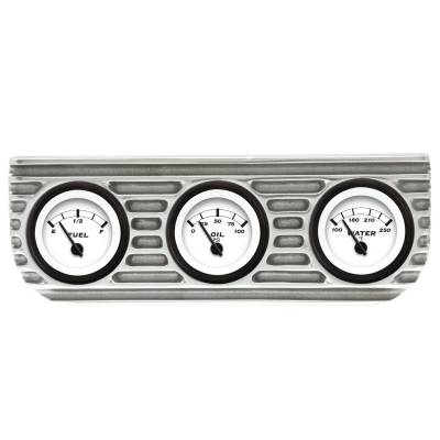 Vintage Parts - Vintage Parts VPAGB3FOW Finned 3 Gauge Bezel Mount w/Aurora Fuel Oil & Water