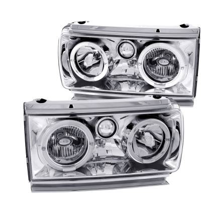 Anzo USA - Anzo USA 111092 Headlight Assembly Clear Lens Pair LED Chrome
