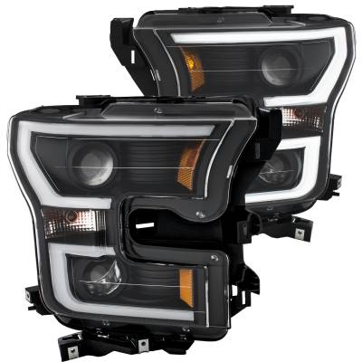 Anzo USA - Anzo USA 111347 Plank Style Projector Headlight Set Black for 15-17 Ford F150