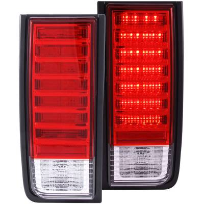 Anzo USA - Anzo USA Chrome LED Red/Clear Lens Taillight Set Hummer H2 311068