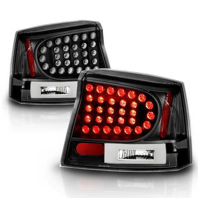 Anzo USA - Anzo USA Black LED Clear Lens Taillight Set for Dodge Charger 321014
