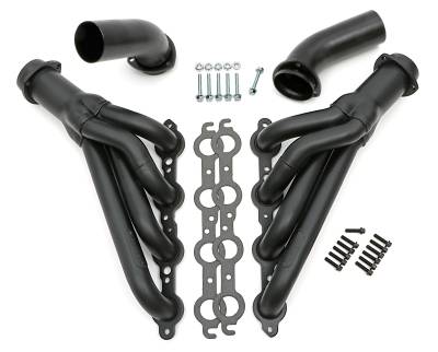 Hedman Hedders - 68-72 Chevelle/El Camino LS Swap Headers Mid-length Tube Black Maxx Coated