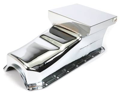 Trans-Dapt Performance - 1955-79 Chevy 283-350 STREET/STRIP Oil Pan 7 Qt 8.25" Deep-CHROME