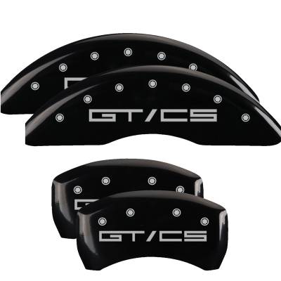 MGP Caliper Covers - MGP Caliper Covers 10201SGTCBK 4pc Engraved Front/Rear for 15-23 Ford Mustang