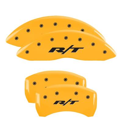 MGP Caliper Covers - MGP Caliper Covers 12162SRT1YL 4PC Engraved F/R MGP Yellow for 11-23 Challenger