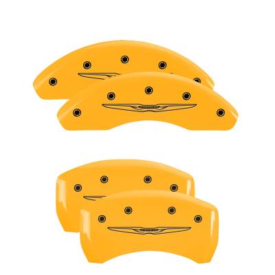 MGP Caliper Covers - MGP Caliper Covers 32022SCW2YL 4PC Engraved Fr/Rr Yellow for 15-17 Chrysler 200