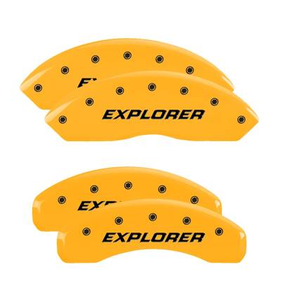 MGP Caliper Covers - MGP Caliper 10252SEXPYL 4PC Engraved F/R Explorer Yellow for 20-25 Explorer