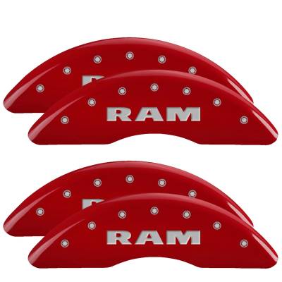 MGP Caliper Covers - MGP Caliper Covers 55007SRAMRD 4PC F&R Red w/Silver RAM