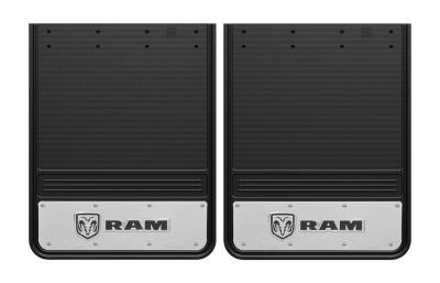 Gatorback - Gatorback 19"x24" Rear Dually Black Mud Flaps for Ram Head Logo GB1924RH