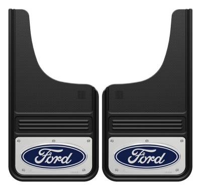 Gatorback - Gatorback 12"x23" Cut-Style Black Mud Flaps Ford Oval Logo GB1223CUTF-C