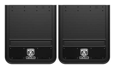 Gatorback - Gatorback 21"x24" Rear Dually Black Mud Flaps for Ram Head Logo GB2124RV-FULL