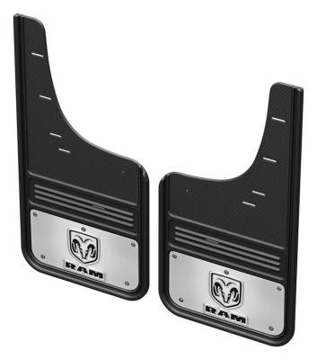 Gatorback - Gatorback 12" Black Rear Mud Flap Set for Ram 1500 GCR35R-RV