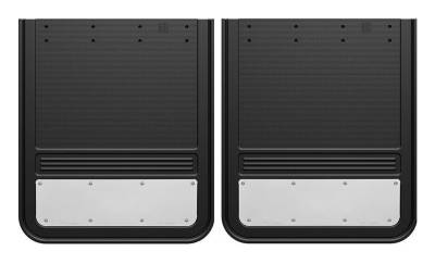 Gatorback - Gatorback 21"x24" Rear Dually Black Mud Flaps Blank Stainless GB2124SS