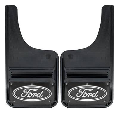 Gatorback - Gatorback 12"x23" Cut-Style Black Mud Flaps Ford Oval Logo GB1223CUTF-FULL
