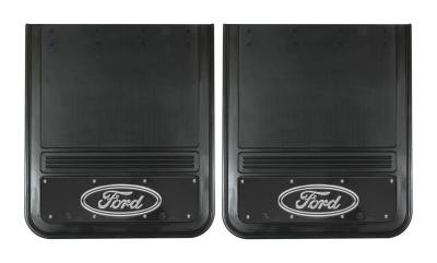 Gatorback - Gatorback 21"x24" Rear Dually Black Mud Flaps Ford Oval Logo GB2124F-FULL