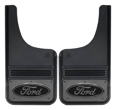 Gatorback - Gatorback 12"x23" Cut-Style Black Mud Flaps Ford Oval Logo GM1223CUTF-B