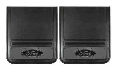 Gatorback - Gatorback 21"x24" Rear Dually Black Mud Flaps Ford Oval Logo GM2124F-B