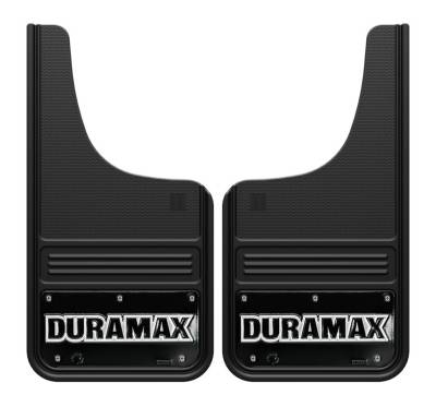 Gatorback - Gatorback 12"x23" Cut-Style Black Mud Flaps Duramax Logo GB1223CUTDXW2
