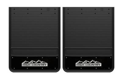 Gatorback - Gatorback 19"x24" Rear Dually Black Mud Flaps High Country Logo GB1924HC-W