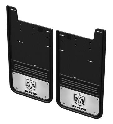 Gatorback - Gatorback 12" Black Rear Mud Flap Set for Ram 2500/3500 GCR38R-RV