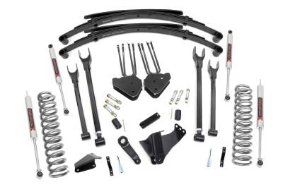Rough Country Suspension Systems - Rough Country 58340 6" 4-Link Lift Kit for 05-07 F250/F350 Super Duty Gas 4WD