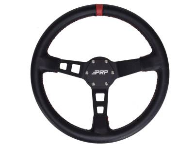 PRP - PRP G113 13" Deep Dish Leather Steering Wheel Red PRP Seats