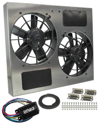Derale - Derale 66835 Powerpack Dual 11" RAD Fan/Alum Shroud Kit w/PWM Controller