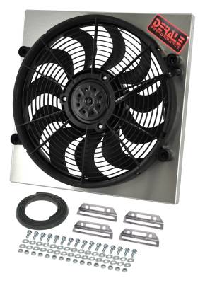 Derale - Derale 16818 Powerpack High Output Single 17" Electric Fan/Aluminum Shroud Kit