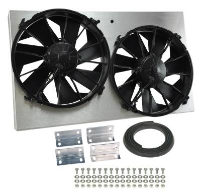 Derale - Derale 16825 Powerpack High Output Dual 12" Electric Fan/Aluminum Shroud Kit