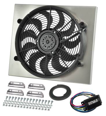 Derale - Derale 66822 Powerpack Single 17" RAD Fan/Alum Shroud Kit w/PWM Controller
