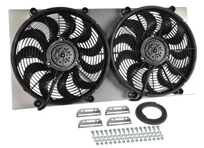 Derale - Derale 16843 Powerpack High Output Dual 17" Electric RAD Fan/Aluminum Shroud Kit