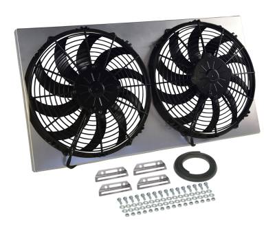 Derale - Derale 16850 Powerpack High Output Dual 12" Electric RAD Fan/Aluminum Shroud Kit