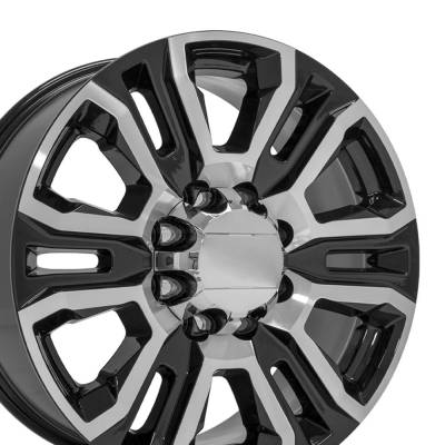 OE Wheels LLC - OE Wheels CV70A 20x8.5 8x6.5 12mm Black/Machined CV70A-20085-8650-12MB
